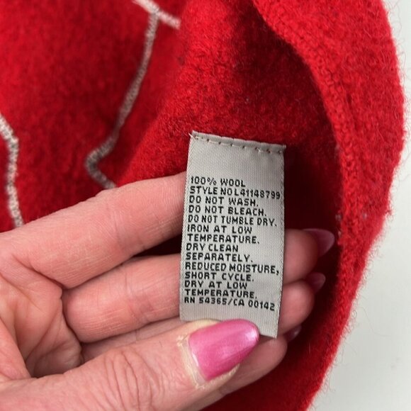 Vintage Red TanJay Full Zipper with black & white appliques pompom tassle - Picture 8 of 11